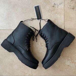 Charles Albert Black Combat Boots 10